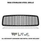 Dodge Ram Steel Grille ('02-'05) BRICK Pattern - RacerX Customs | Auto Graphics, Truck Grilles and Accessories
