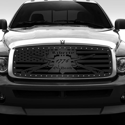 Dodge Ram Steel Grille ('02-'05) LIBERTY - RacerX Customs | Auto Graphics, Truck Grilles and Accessories