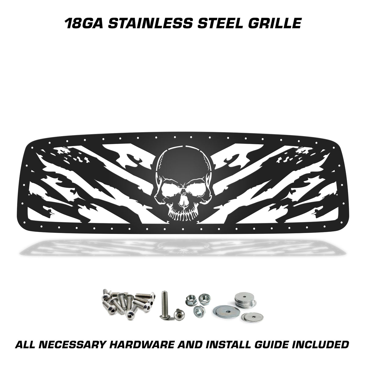 Dodge Ram Steel Grille ('02-'05) NIGHTMARE - RacerX Customs | Auto Graphics, Truck Grilles and Accessories