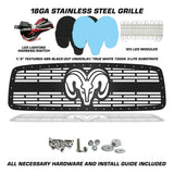 Dodge Ram LED X-Lite Grille ('02-'05) RAM HEAD v2 - RacerX Customs | Auto Graphics, Truck Grilles and Accessories