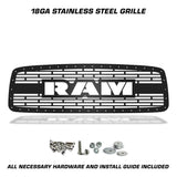 Dodge Ram Steel Grille ('02-'05) RAM Logo - RacerX Customs | Auto Graphics, Truck Grilles and Accessories