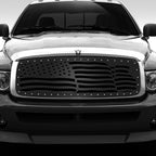 Dodge Ram Steel Grille ('02-'05) AMERICAN FLAG - RacerX Customs | Auto Graphics, Truck Grilles and Accessories