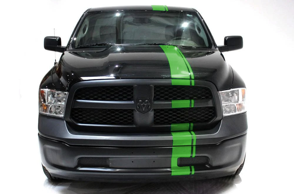 Dodge Ram Vinyl Race Stripe Kit ('09-'18) Euro Stripes - RacerX Customs | Auto Graphics, Truck Grilles and Accessories