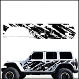 Jeep Wrangler 4-Door JL Vinyl Panel ('18-'22) SHRED design - RacerX Customs | Auto Graphics, Truck Grilles and Accessories