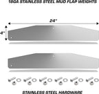 Mud Flap Splash Guards for Semi-Trucks with Stainless Steel Weights - Smooth Stainless Steel - RacerX Customs | Auto Graphics, Truck Grilles and Accessories