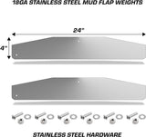 Mud Flap Splash Guards for Semi-Trucks with Stainless Steel Weights - Smooth Stainless Steel