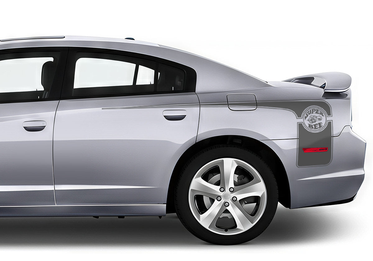 Dodge Charger Rear-Side Stripes ('11-'14) Super-Bee - RacerX Customs | Auto Graphics, Truck Grilles and Accessories