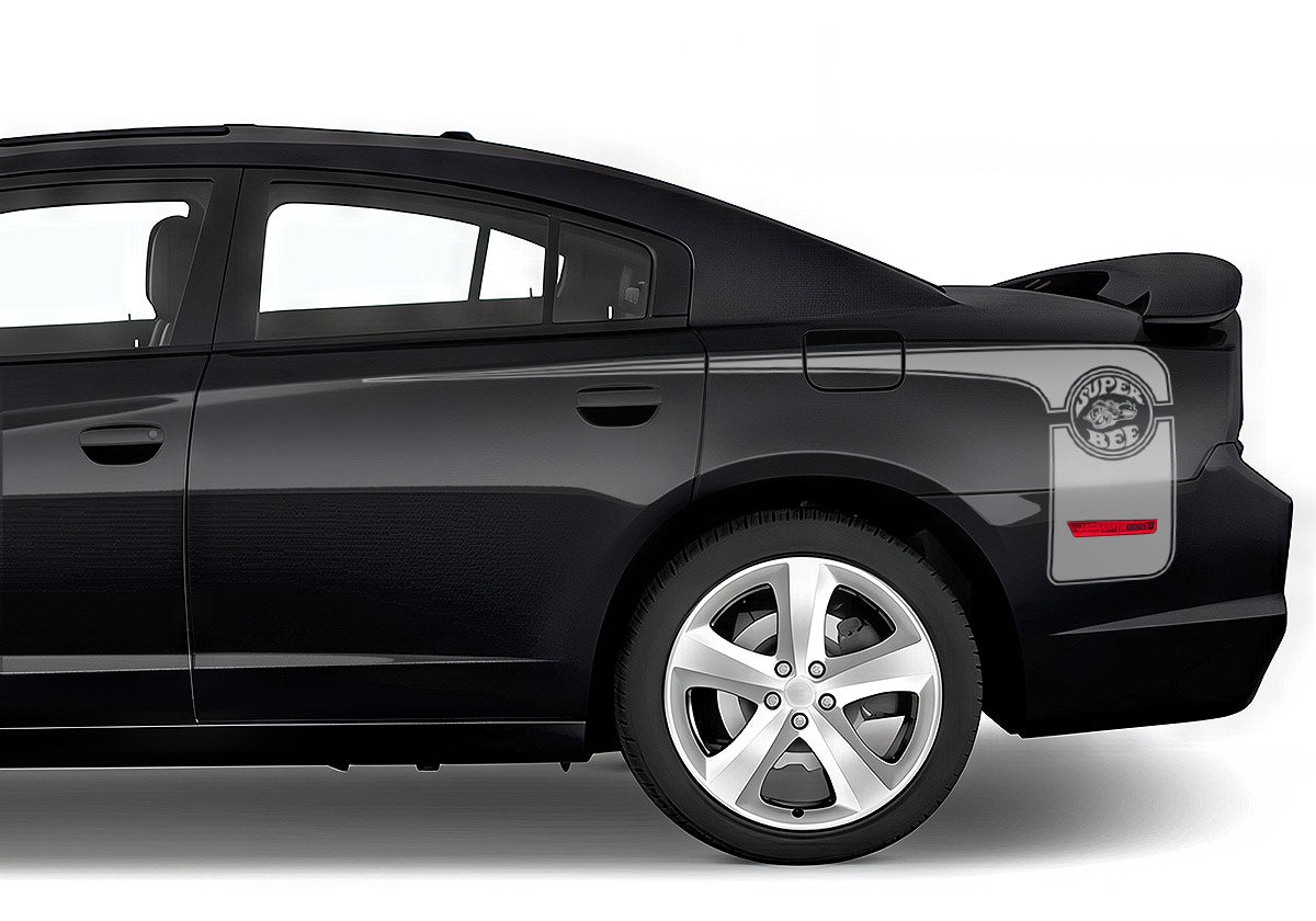 Dodge Charger Rear-Side Stripes ('11-'14) Super-Bee - RacerX Customs | Auto Graphics, Truck Grilles and Accessories