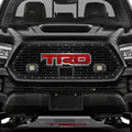 Toyota Tacoma Grille TRD w/RED ACRYLIC UNDERLAY+SS Accent+LED Light Pods(18-23)