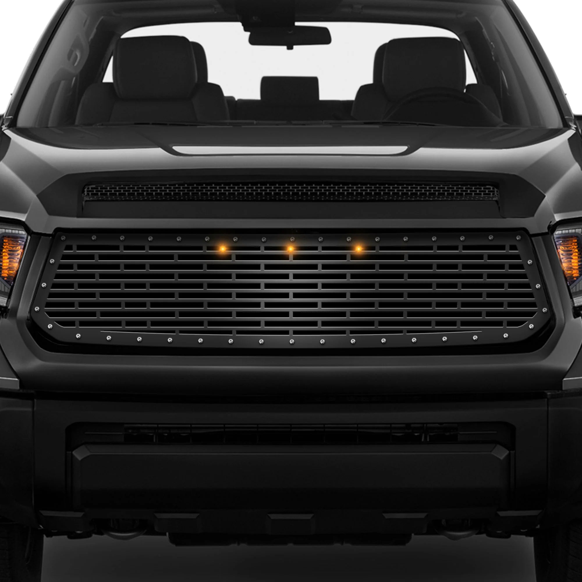 Toyota Tundra Grille ('14-'17) Black Steel with LED Lights - RacerX Customs | Auto Graphics, Truck Grilles and Accessories