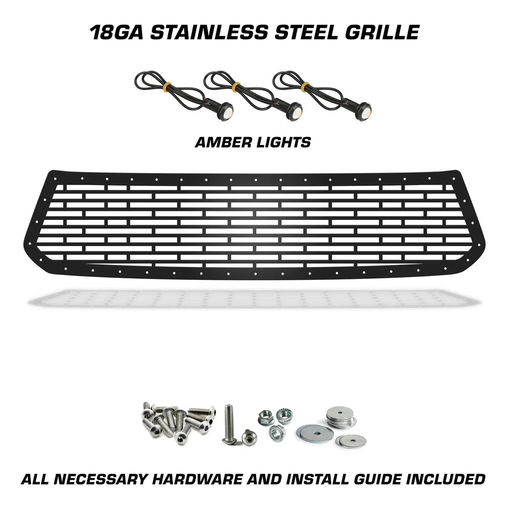 Toyota Tundra Grille ('14-'17) Black Steel with LED Lights - RacerX Customs | Auto Graphics, Truck Grilles and Accessories