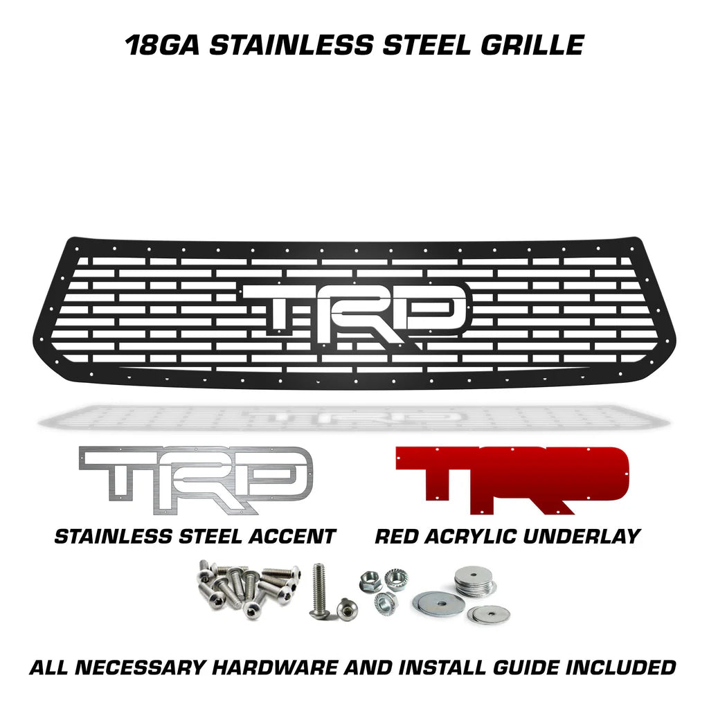 Toyota Tundra Grille ('14-'17) with Red & Silver TRD logo - RacerX Customs | Auto Graphics, Truck Grilles and Accessories