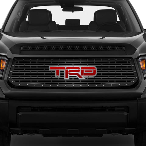 Toyota Tundra Grille ('14-'17) with Red & Silver TRD logo - RacerX Customs | Auto Graphics, Truck Grilles and Accessories