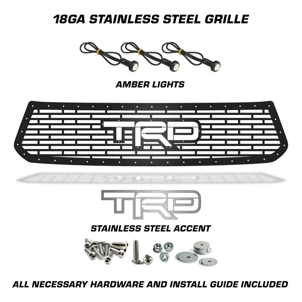 Toyota Tundra Steel Grille ('14-'17) Stainless Steel TRD with LED Lights