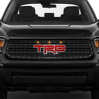 Toyota Tundra Custom Grille ('14-'17) Red & Chrome TRD with 3 Amber Raptor Lights - RacerX Customs | Auto Graphics, Truck Grilles and Accessories