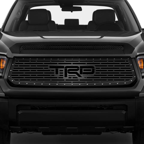 Toyota Tundra Grille ('14-'17) Black Steel with TRD Logo - RacerX Customs | Auto Graphics, Truck Grilles and Accessories