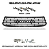 Toyota Tundra Steel Grille ('14-'17) with LED Lights & TOYOTA v1