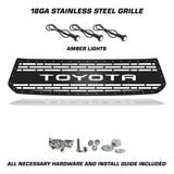Toyota Tundra Steel Grille ('14-'17) with LED Lights & TOYOTA v2