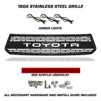 Toyota Tundra Steel Grille ('14-'17) RED TOYOTA with LED Lights