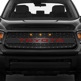 Toyota Tundra Steel Grille ('14-'17) RED TOYOTA with LED Lights