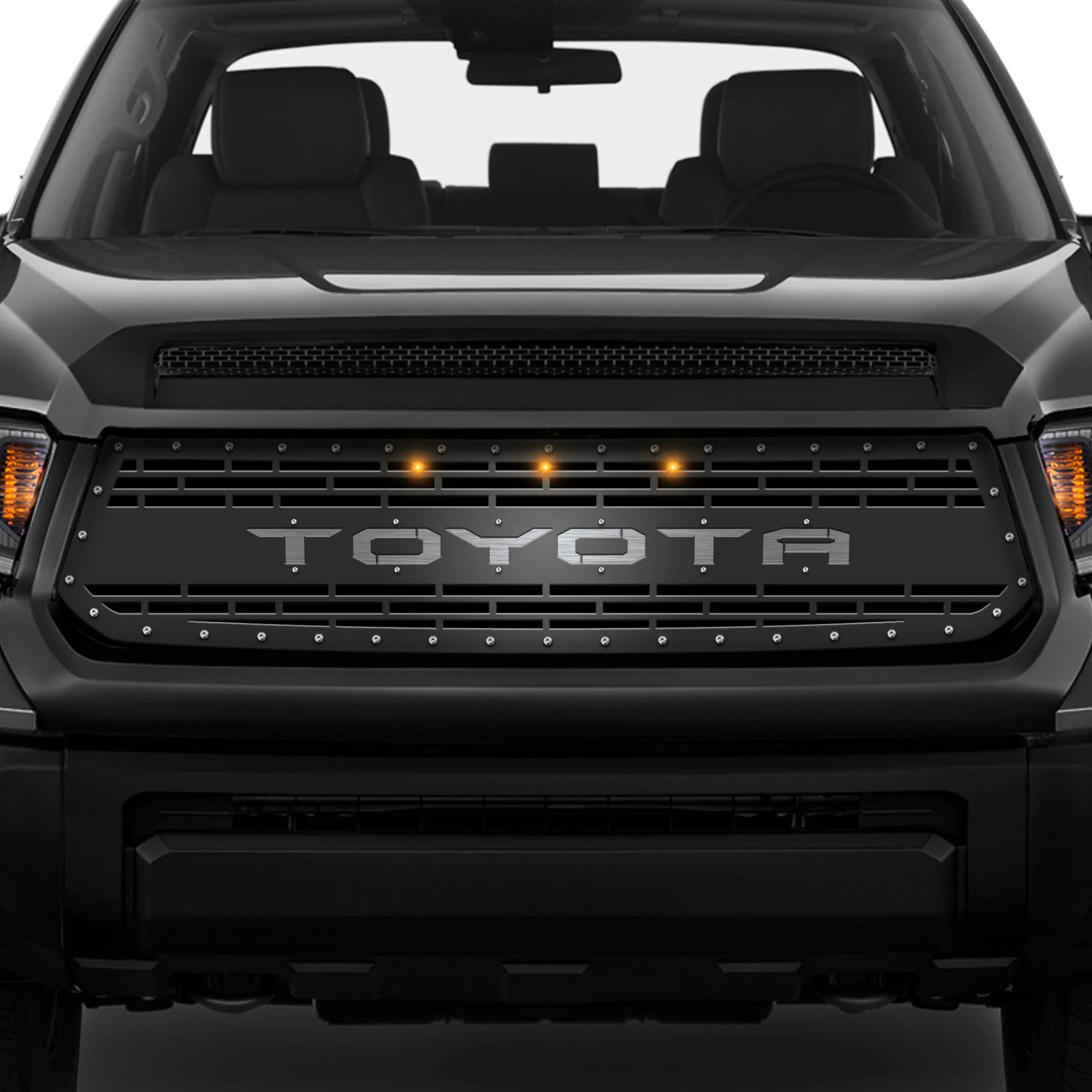 Toyota Tundra Steel Grille ('14-'17) TOYOTA with LED Lights - RacerX Customs | Auto Graphics, Truck Grilles and Accessories