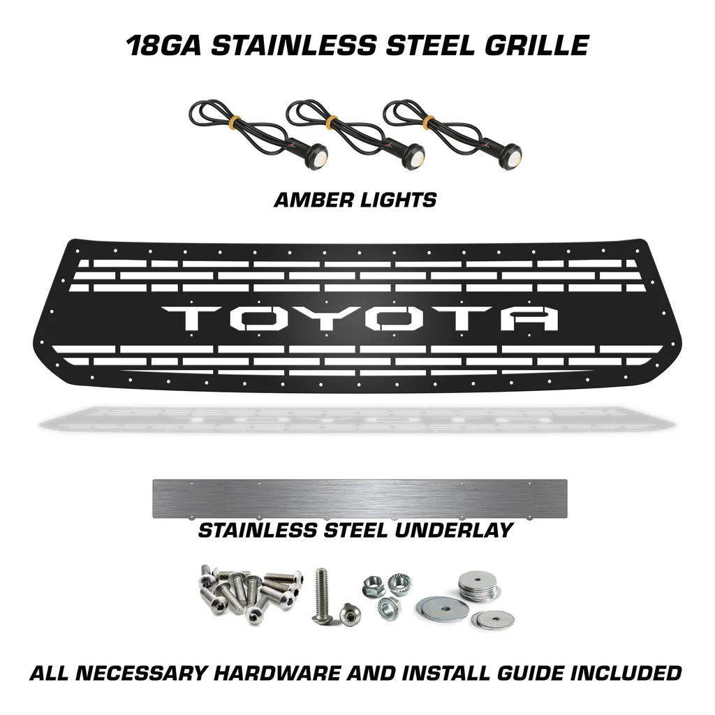 Toyota Tundra Steel Grille ('14-'17) TOYOTA with LED Lights - RacerX Customs | Auto Graphics, Truck Grilles and Accessories