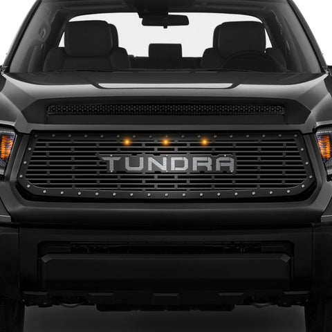 Toyota Tundra Steel Grille ('14-'17) with LED Lights & Stainless Steel TUNDRA v1
