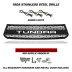 Toyota Tundra Steel Grille ('14-'17) RED TUNDRA with LED Lights