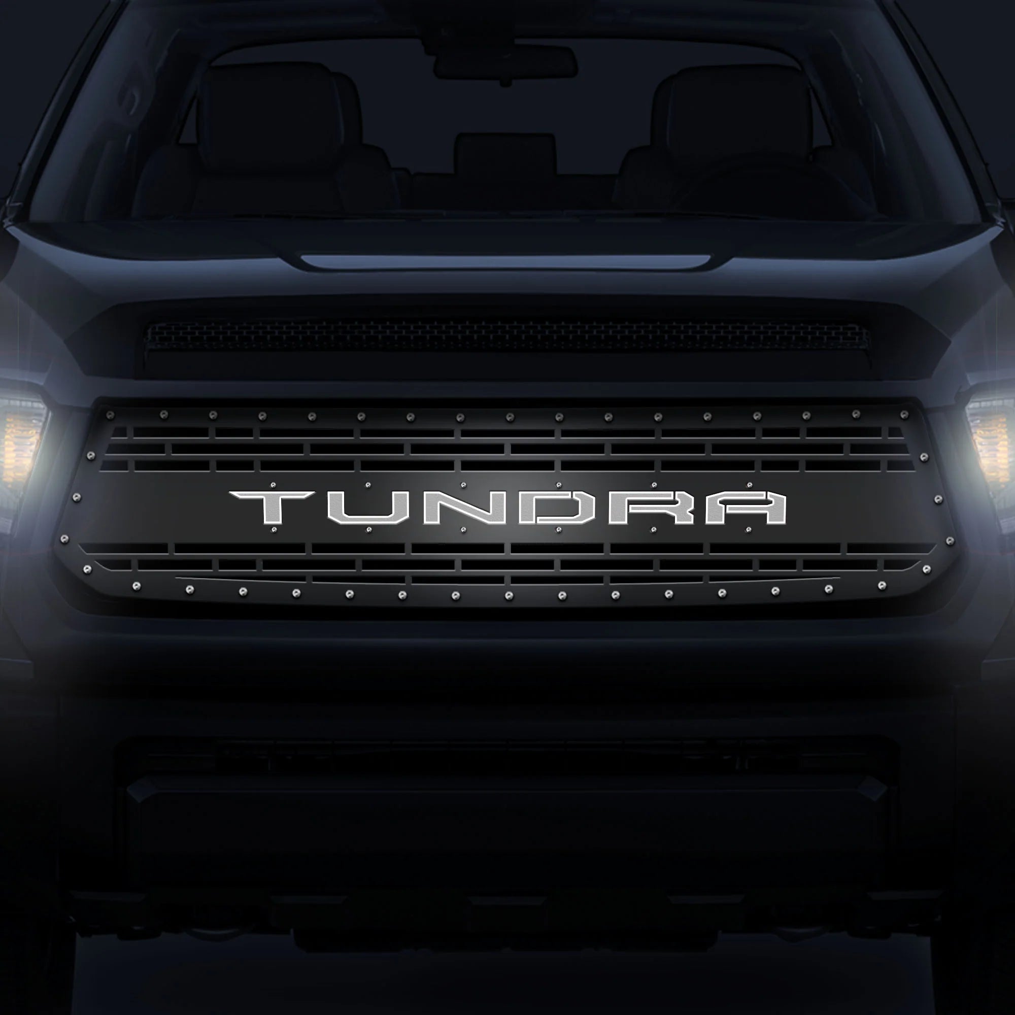 Toyota Tundra Grille ('14-'17) with LED X-Lite - TUNDRA Logo - RacerX Customs | Auto Graphics, Truck Grilles and Accessories