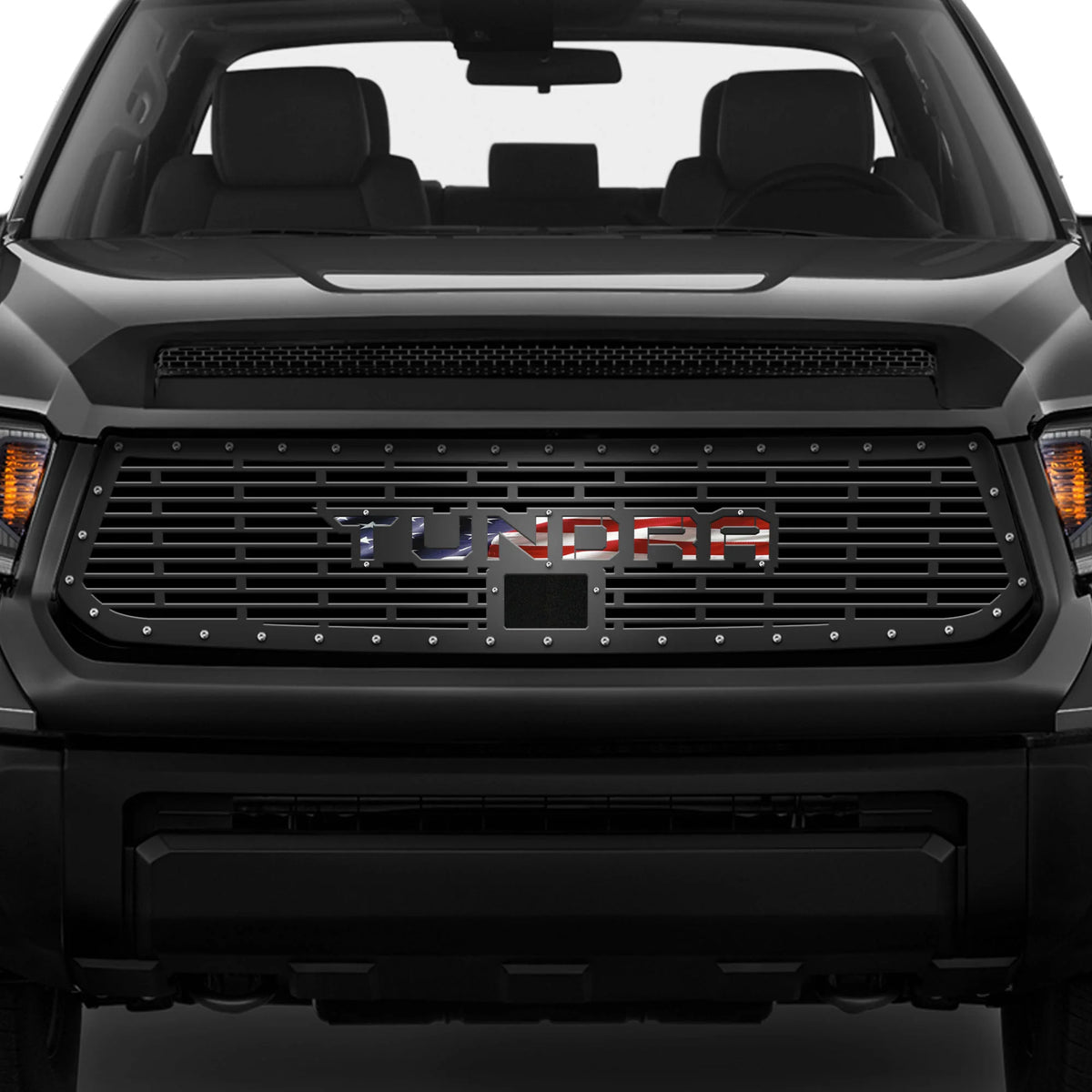 Toyota Tundra Grille ('18-'21) with US FLAG TUNDRA logo - RacerX Customs | Auto Graphics, Truck Grilles and Accessories