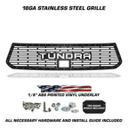Toyota Tundra Grille ('18-'21) with US FLAG TUNDRA logo - RacerX Customs | Auto Graphics, Truck Grilles and Accessories