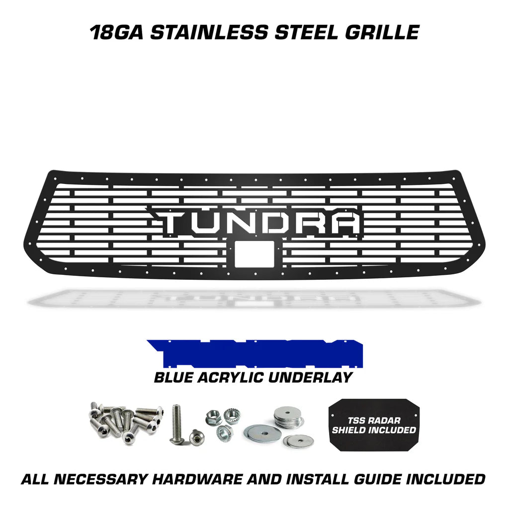 Toyota Tundra Grille ('18-'21) BLUE TUNDRA logo - RacerX Customs | Auto Graphics, Truck Grilles and Accessories