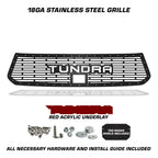 Toyota Tundra Grille ('18-'21) RED TUNDRA logo - RacerX Customs | Auto Graphics, Truck Grilles and Accessories