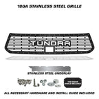 Toyota Tundra Grille ('18-'21) Stainless Steel TUNDRA logo - RacerX Customs | Auto Graphics, Truck Grilles and Accessories
