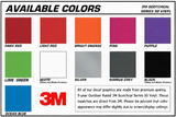 Racing Stripes - Available Colors Chart  
