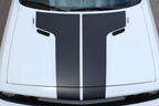 Matte Black Rally Hood Stripes