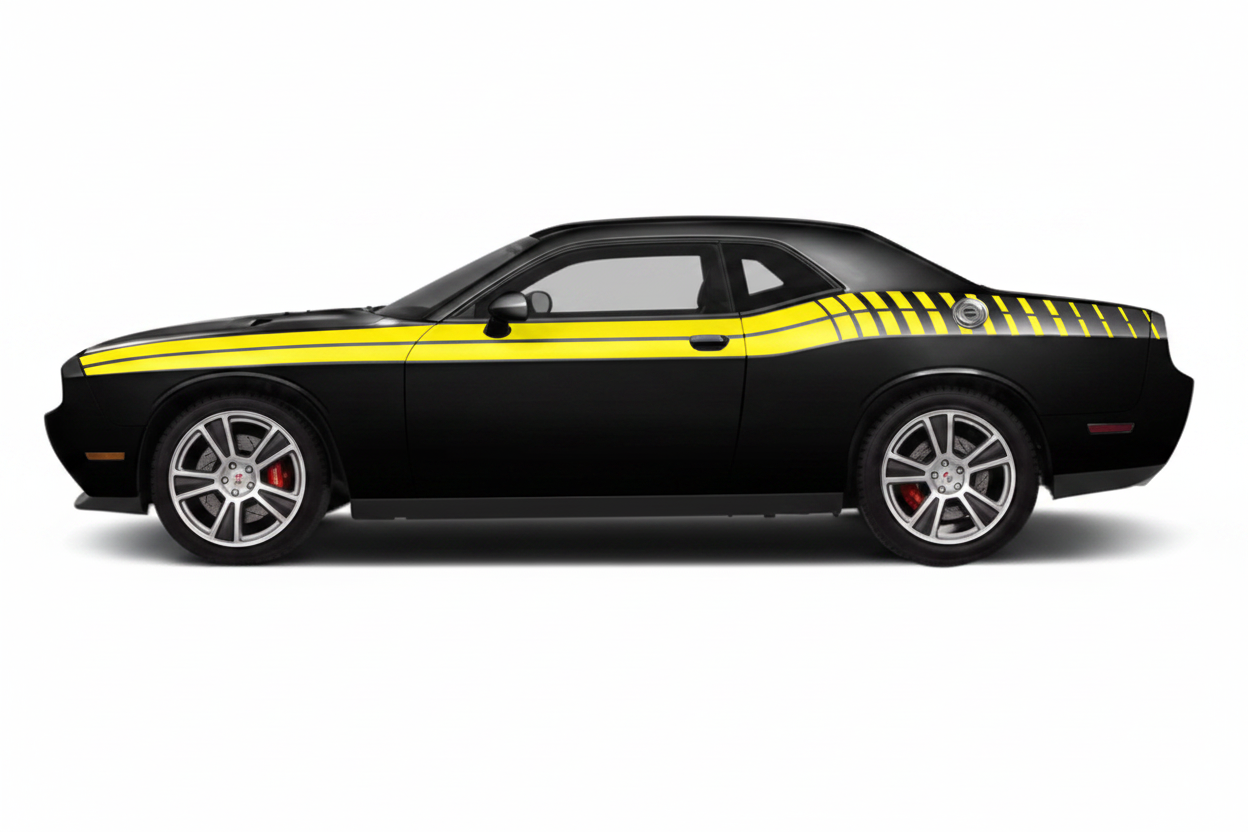 Dodge Challenger - Lemon Yellow Stripes