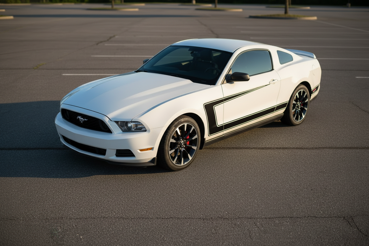 C Stripes on a Ford Mustang - Shown in Matte Black Stripe