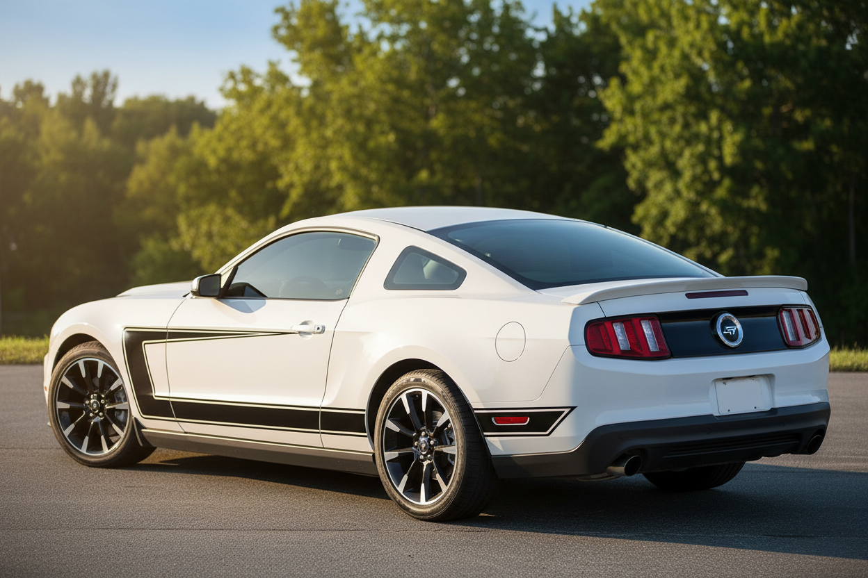 C Stripes on a Ford Mustang - Rear  Angle