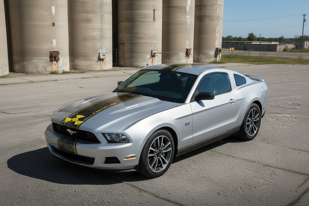 Ford Mustang MELTDOWN - Higher Aerial View