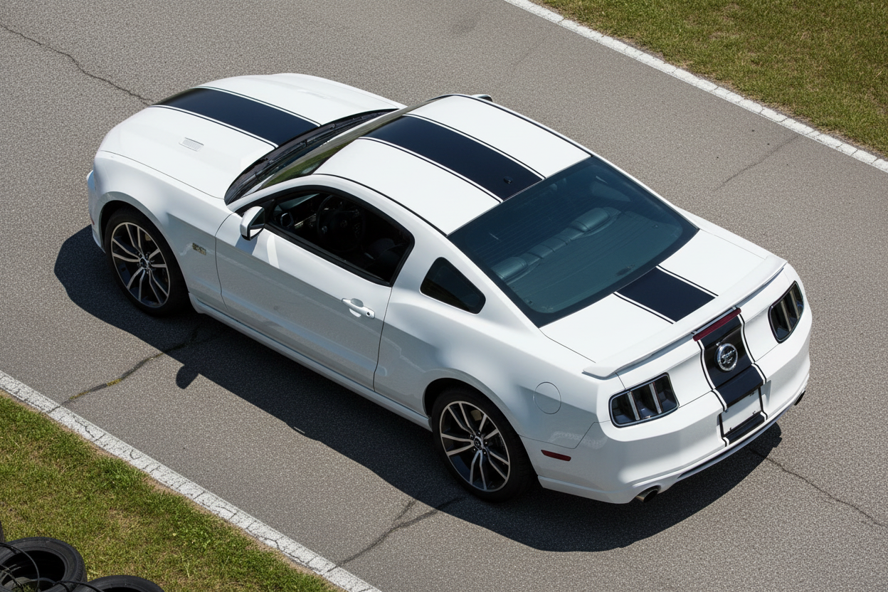 Ford Mustang Racing Stripes - Aerial Retry