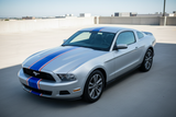 Red White Blue Stripes on a Ford Mustang - front view