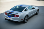 Red White Blue Stripes on a Ford Mustang - Rear View 