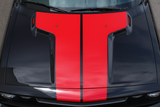 Light Red Rally Hood Stripes Matching Black Hood Finish