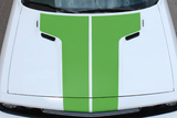 Dodge Challenger - Lime Green Rally Hood Stripes