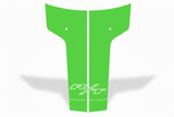 Green R/T Hood Stripe - White Logo, Soft Shadow