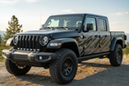 Jeep Gladiator 4-Door WAVY vinyl decals - mountain overlook lifestyle shot