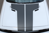 Nimbus Gray Rally Hood Stripes on a Dodge Challenger Hood
