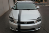 Scion tC with ultra gloss black center hood stripe decal