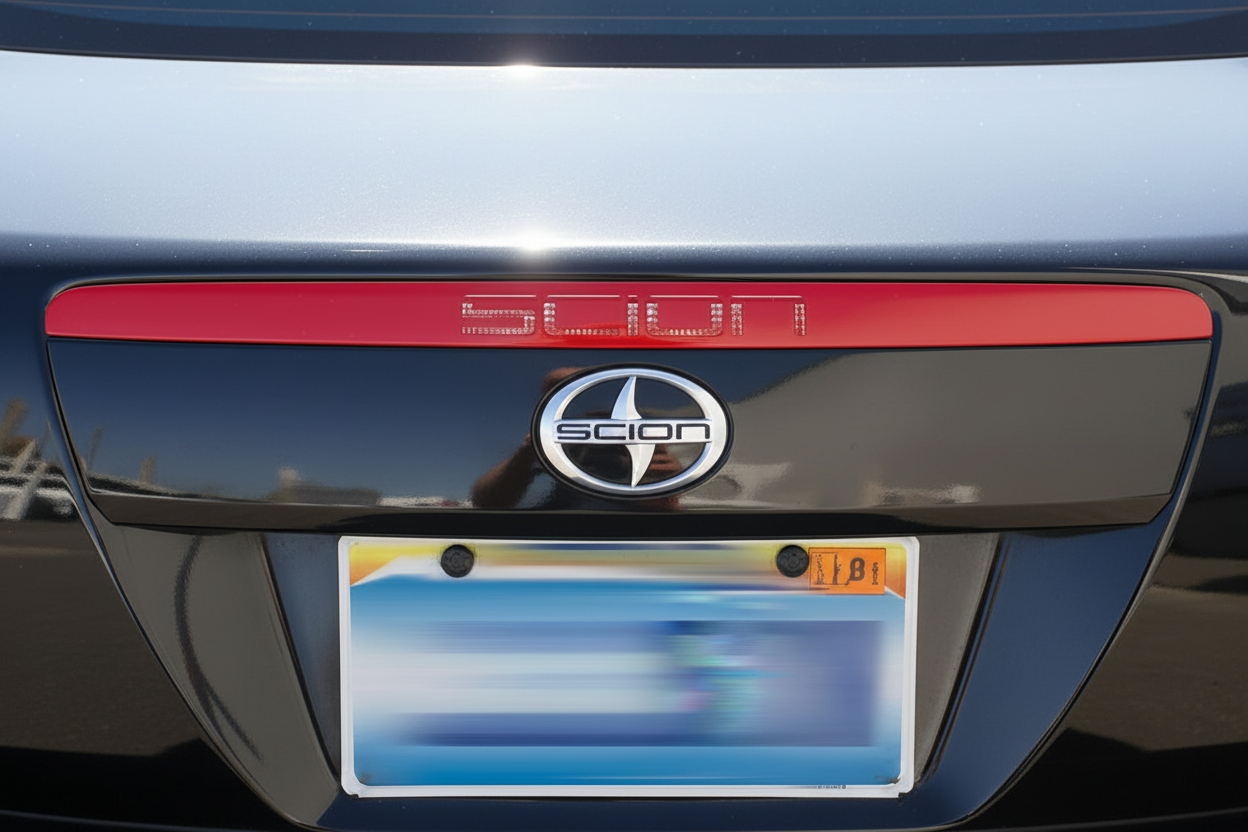 Scion tC Reverse Light Insert Accent - Glossy Black Car Fire Engine Red Decal